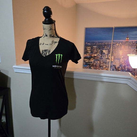 Monster Energy Tops - Monster Energy Black V-Neck Tee